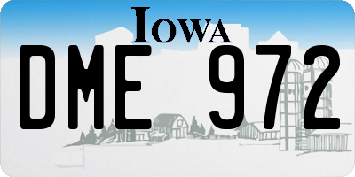 IA license plate DME972