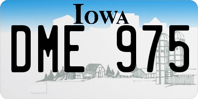 IA license plate DME975