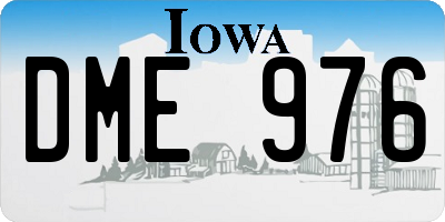 IA license plate DME976
