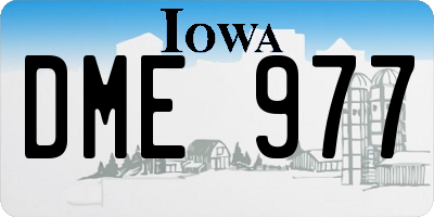 IA license plate DME977