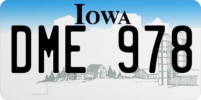 IA license plate DME978