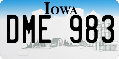 IA license plate DME983