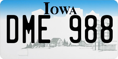 IA license plate DME988
