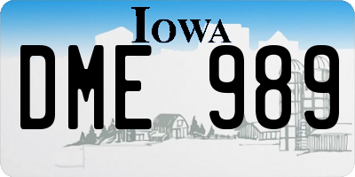 IA license plate DME989