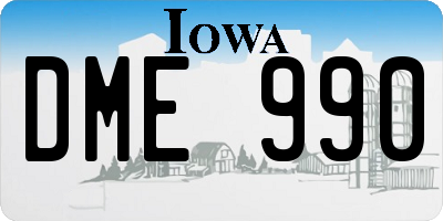 IA license plate DME990