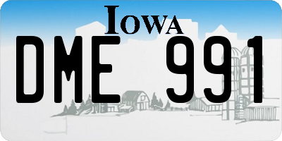 IA license plate DME991