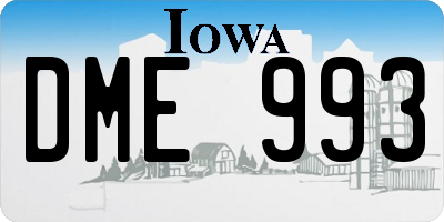 IA license plate DME993