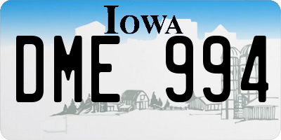 IA license plate DME994
