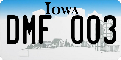IA license plate DMF003