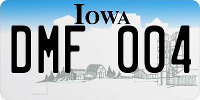 IA license plate DMF004
