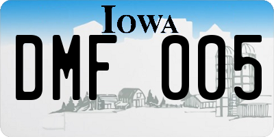 IA license plate DMF005