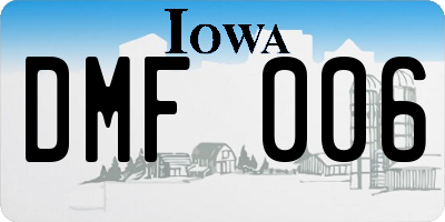 IA license plate DMF006