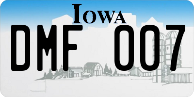 IA license plate DMF007