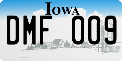 IA license plate DMF009