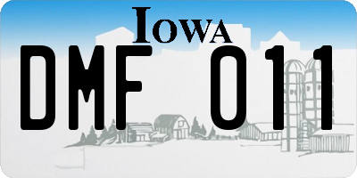 IA license plate DMF011