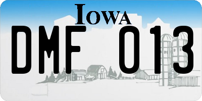 IA license plate DMF013