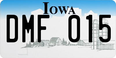 IA license plate DMF015