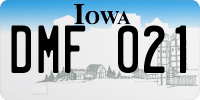 IA license plate DMF021