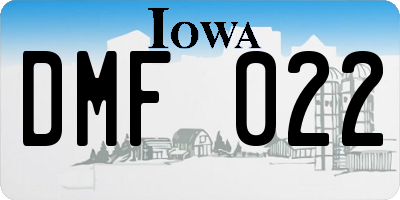 IA license plate DMF022