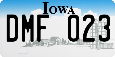 IA license plate DMF023