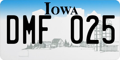 IA license plate DMF025