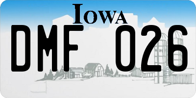 IA license plate DMF026