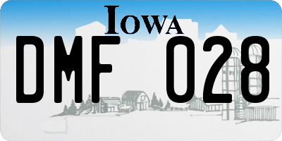 IA license plate DMF028