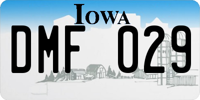 IA license plate DMF029