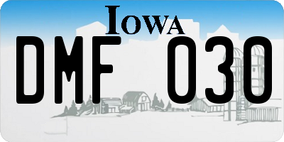 IA license plate DMF030