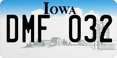 IA license plate DMF032