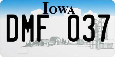 IA license plate DMF037