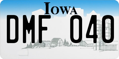 IA license plate DMF040
