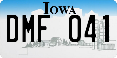 IA license plate DMF041