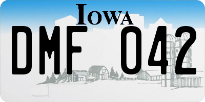IA license plate DMF042