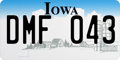 IA license plate DMF043