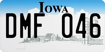 IA license plate DMF046