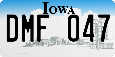 IA license plate DMF047