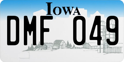 IA license plate DMF049