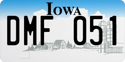 IA license plate DMF051