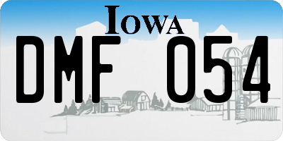 IA license plate DMF054