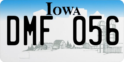IA license plate DMF056