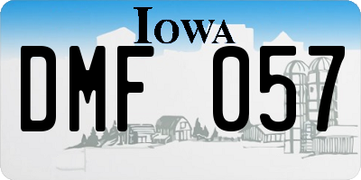 IA license plate DMF057