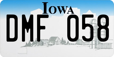 IA license plate DMF058