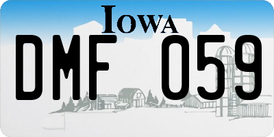 IA license plate DMF059
