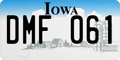 IA license plate DMF061