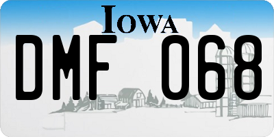 IA license plate DMF068