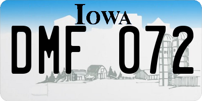 IA license plate DMF072
