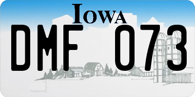 IA license plate DMF073