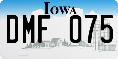IA license plate DMF075