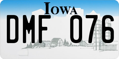 IA license plate DMF076